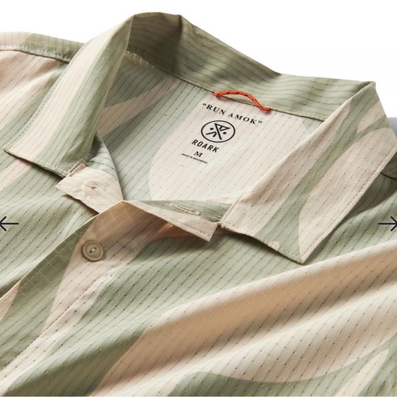 Roark Run Amok Bless Up Short Sleeve Trail Shirt Top in Olive - Picture 4 of 11